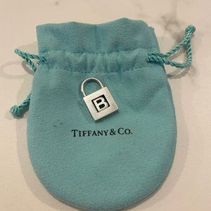 Tiffany and co Sterling Silver "Padlock Initial" Necklace